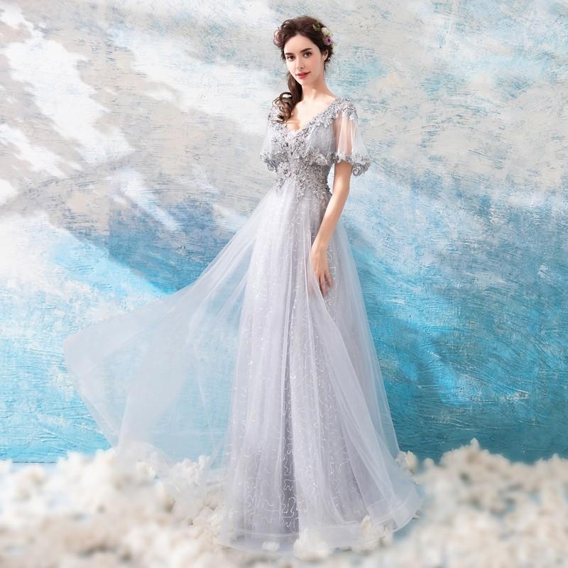 高評価なギフト 未使用 マーメイド ウエディングドレス ロングドレス グレー 結婚式 発表会 Www Instantupright Com