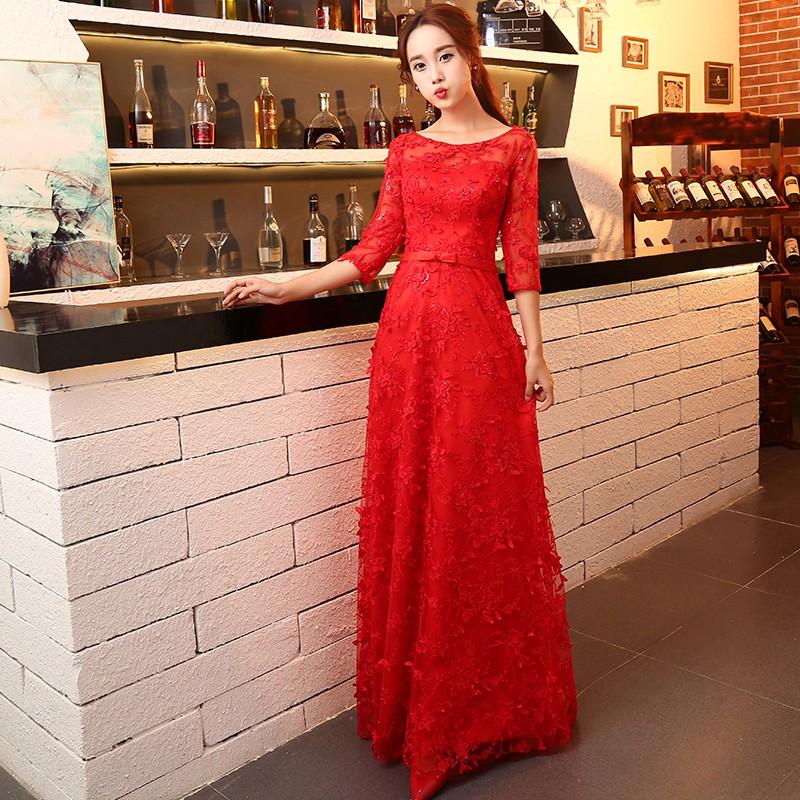 ロングドレス 演奏会 安い カラードレス 赤 結婚式 パーティードレス 袖付き レディースワンピース フォーマル 披露宴 二次会 発表会 大きいサイズ Ckxswlf6 ミットスウィーティー 通販 Yahoo ショッピング