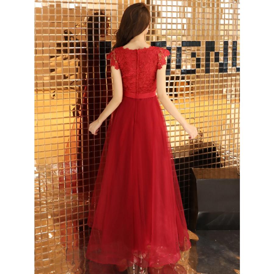 新品　ドレス　フォーマル　イブニング　カクテルドレス　パーティー　結婚式　ロング ロングドレス 演奏会 カラードレス 赤 パーティードレス 安い