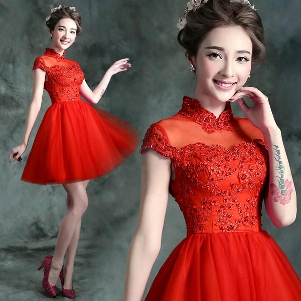 ミニドレス 披露宴 花嫁 ミニドレス 安い パーティードレス 二次会 コンサート 結婚式 カラードレス ミニ 演奏会 ウェディングミニドレス 赤 カクテルドレス