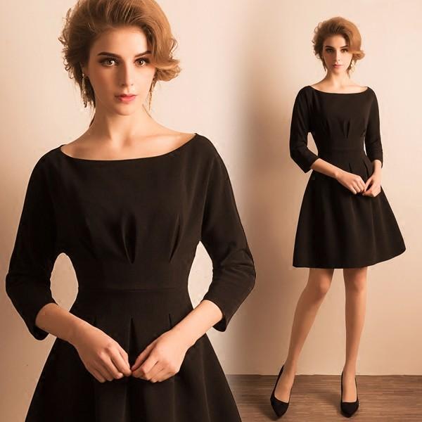 ミニドレス 長袖 花嫁 ミニドレス 安い パーティードレス 二次会 コンサート 結婚式 カラードレス ミニ 演奏会 ウェディングミニドレス 黒 フォーマルドレス