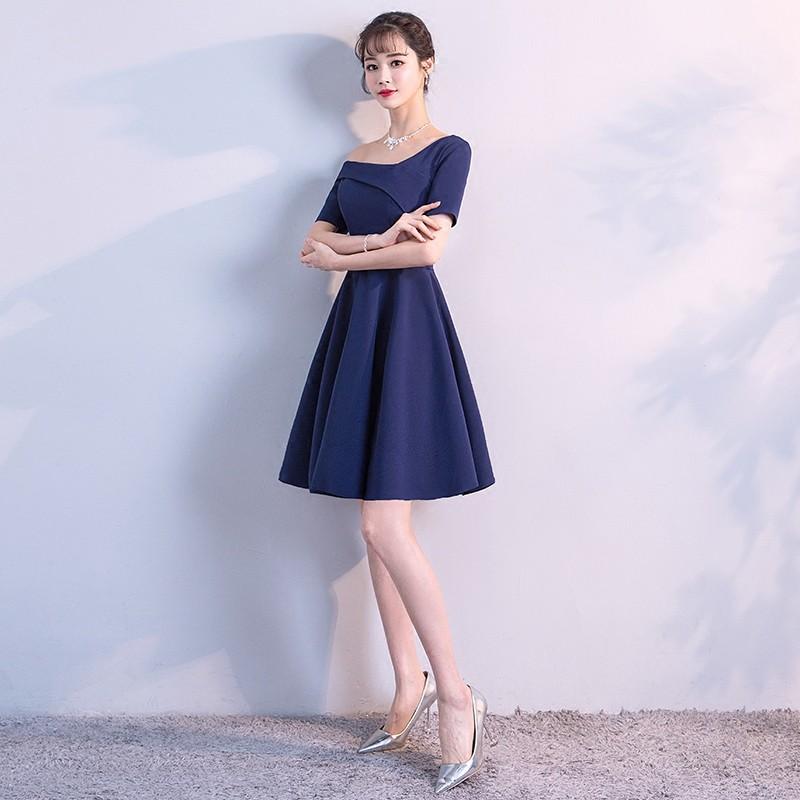 パーティードレス 演奏会 ミニドレス 安い 結婚式 カラードレス 青