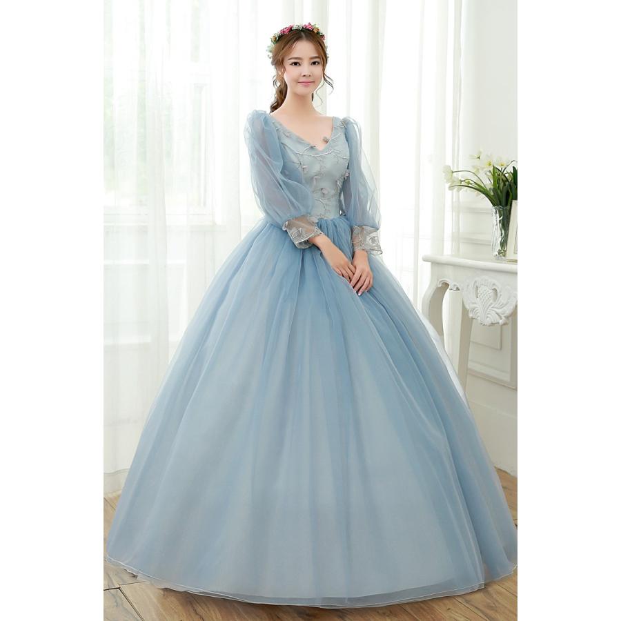 カラードレス 長袖 ウエディングドレス コンサート 安い ロングドレス