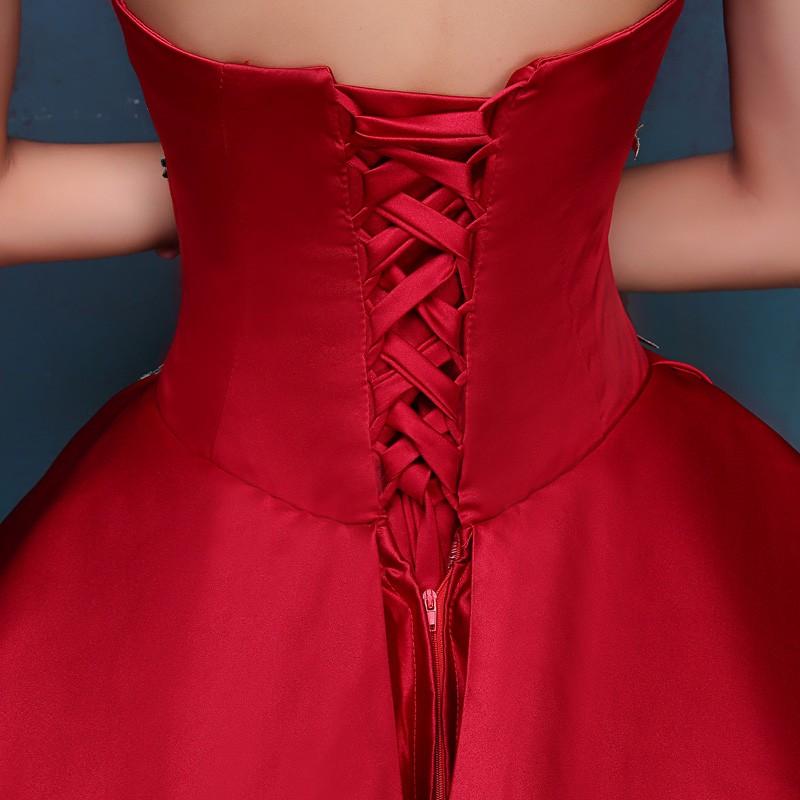 ウエディングドレス カラードレス 赤 演奏会 コンサート 安い 結婚式 ロングドレス 二次会 プリンセスライン ステージ衣装 パーティー ウェディングドレス｜missswteet1122｜08