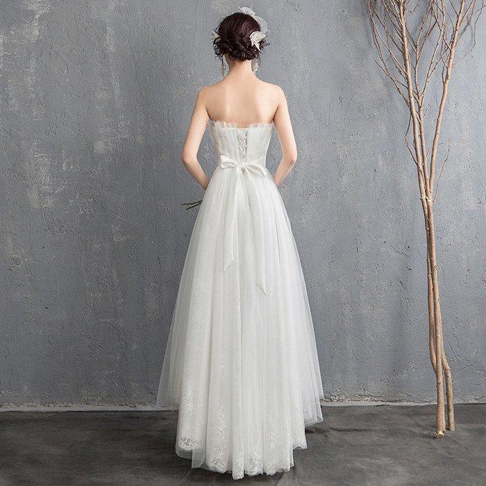パーティードレス ロングドレス ウェティグドレス 結婚式 Aラインドレス 安い 大きいサイズ 二次会 海外挙式 花嫁 ドレス 花嫁 白 ワンピース エンパイア_2