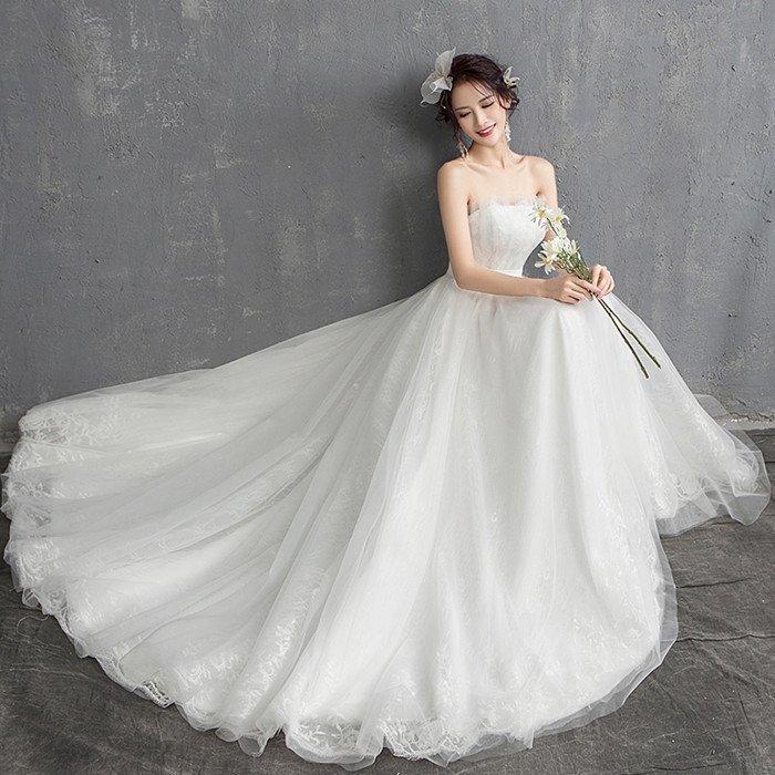 パーティードレス ロングドレス ウェティグドレス 結婚式 Aラインドレス 安い 大きいサイズ 二次会 海外挙式 花嫁 ドレス 花嫁 白 ワンピース エンパイア_3