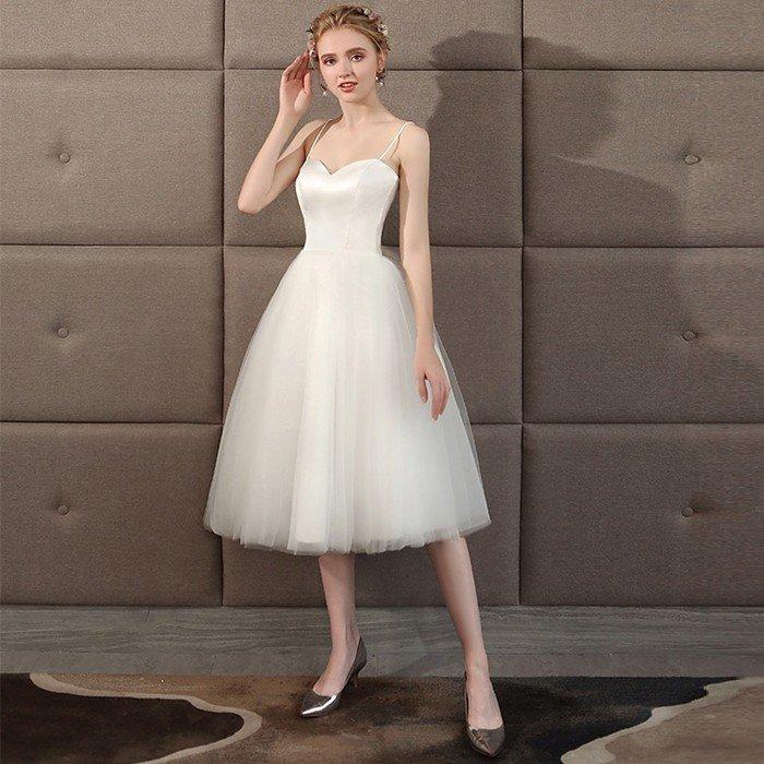 ミニ丈ドレス 二次会 ウェディグドレス 花嫁 パーティドレス 結婚式 白