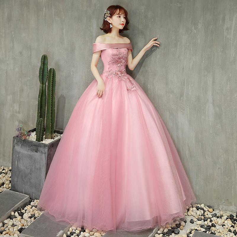 ロングドレス 二次会 披露宴 結婚式 演奏会 発表会 コンサート オフショルダー ステージ 舞台ドレス 可愛いドレス ドレス ピンク 花 ウエディング ステージ衣装 Ds1036 ミットスウィーティー 通販 Yahoo ショッピング