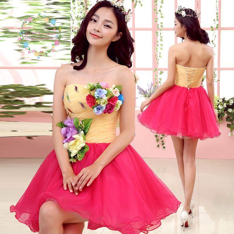 ミニドレス 花嫁 ウェディング 結婚式 パーティードレス 演奏会 二次会ドレス 忘年会 同窓会 プリンセス キャバドレス 造花 ビスチェ ウェディングフォト Ds1171 ミットスウィーティー 通販 Yahoo ショッピング