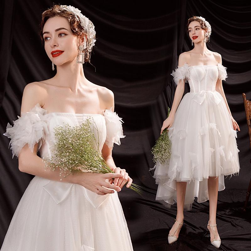 41 割引豪奢な ウエディングドレスプリンセス安いホワイトミニドレス結婚式花嫁ブライダルウエディングド ワンピース ドレス レディース服 Coyoterungolf Com