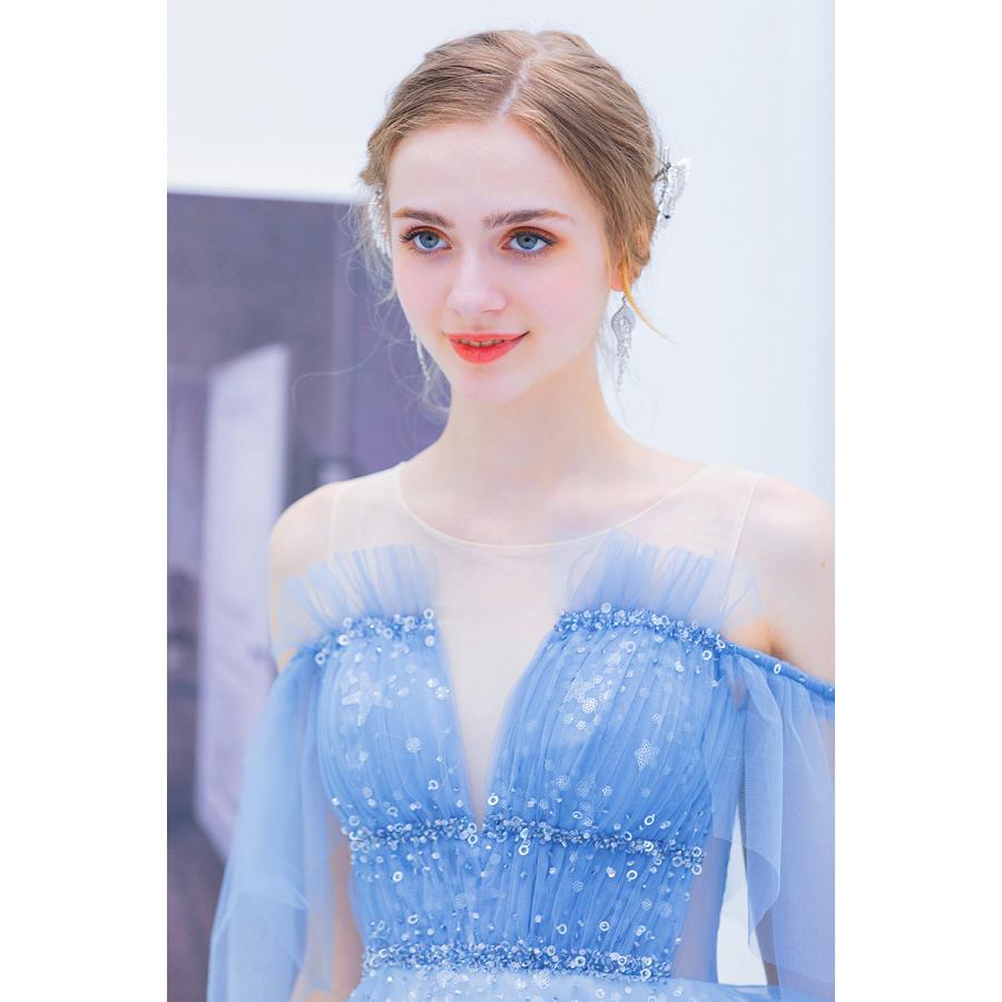 カラードレス パーティードレス ロングドレス エルサ アナと雪の女王