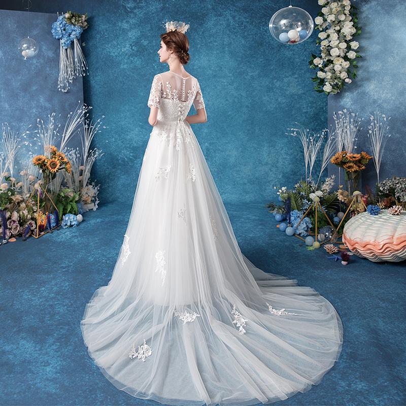 ウエディングドレス 前撮り 後撮り 白 半袖 フォトウエディング A