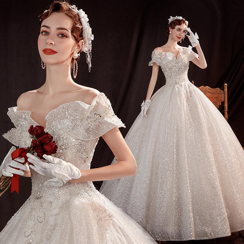 送料無料 ウエディングドレス プリンセスライン ロングドレス 結婚式 花嫁 キラキラ 豪華 プリンセス パーティードレス 披露宴 コンサート 演奏会 大きいサイズ ドレス 在庫有 Www Thedailyspud Com