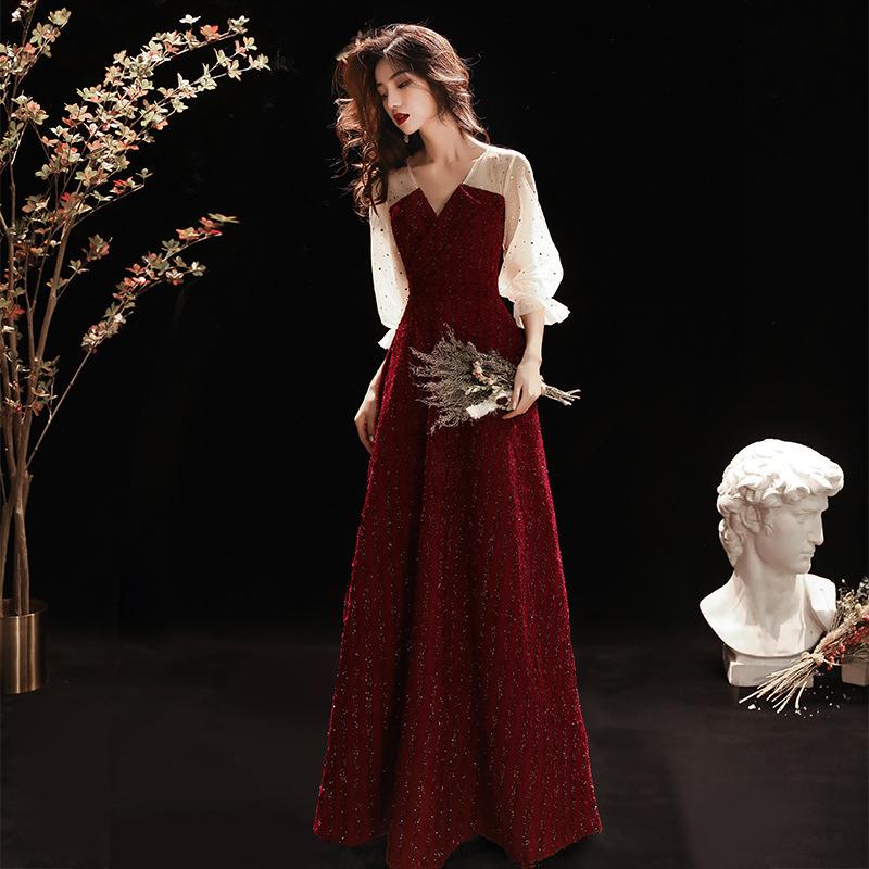 パーティードレス ワンピース おしゃれ フォーマル お呼ばれ 袖あり 秋冬 カラードレス 結婚式 成人式 レディース 代 30代 40代 おしゃれ 体型カバー Ds456 ミットスウィーティー 通販 Yahoo ショッピング