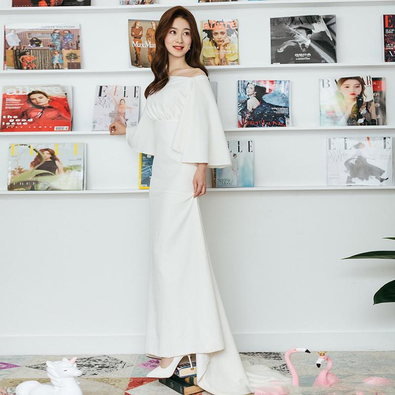 ウエディングドレス マーメイド 白 袖あり 花嫁 結婚式 二次会