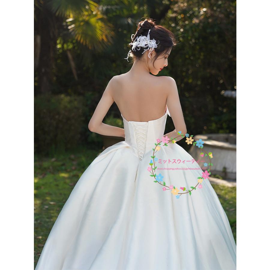 プリンセスラインドレス ウエディングドレス 旅行 撮影 前撮り エレガンス ロングドレス レトロドレス ノースリーブ チューブトップ 演奏会 ブライダル トレーン プリンセスラインドレス ウエディングドレス 旅行 撮影 前撮り