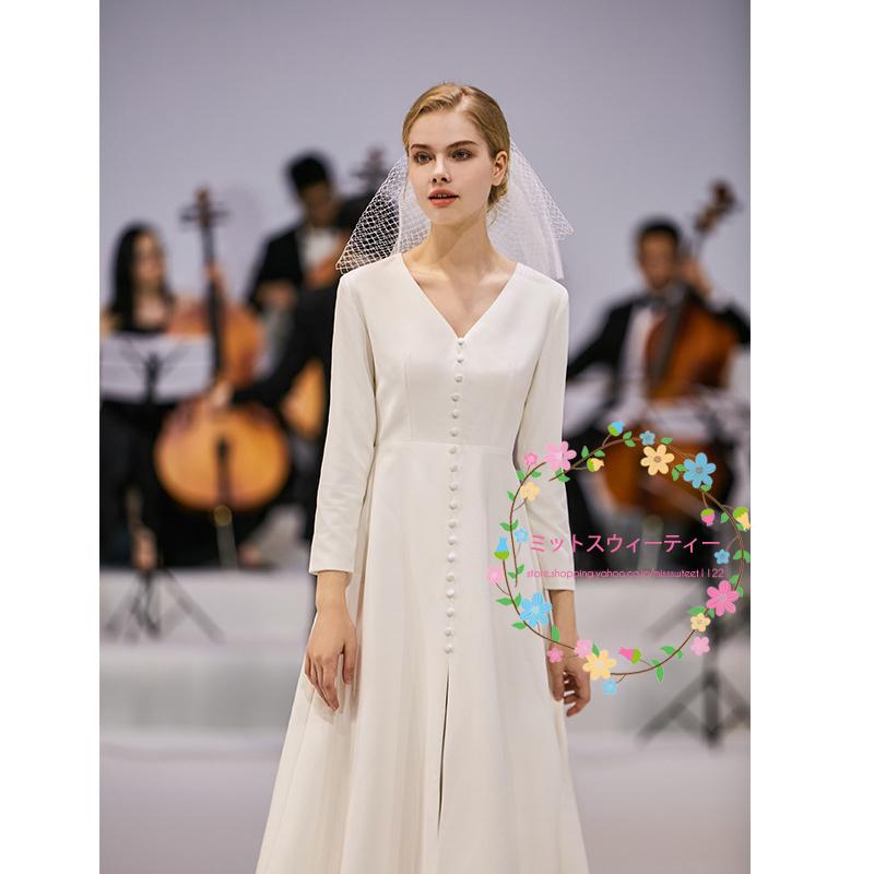 ウエディングドレス 白 長袖 ワンピース 二次会 結婚式 花嫁 ウエディングドレス 白 長袖 ワンピース 二次会 結婚式 花嫁