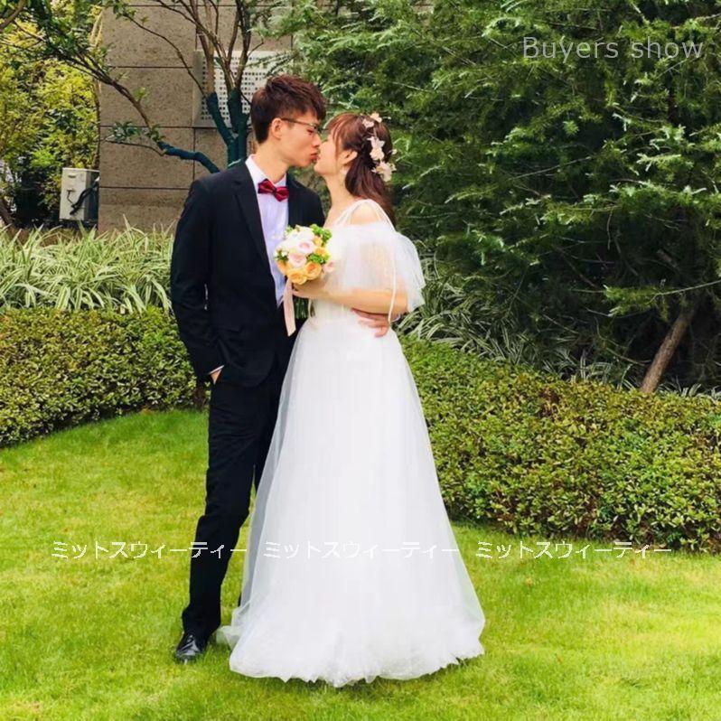 ウエディングドレス ロングドレス 安い ウェディングドレス 袖あり