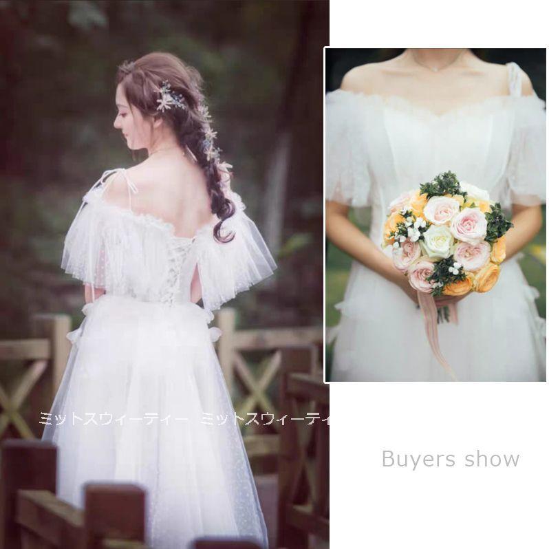 ウエディングドレス ロングドレス 安い ウェディングドレス 袖あり 結婚式 前撮り ふわふわ ピアノ発表会 二次会 パーディードレス Aライン マキシ丈 おしゃれ ウエディングドレス ロングドレス 安い ウェディングドレス 袖あり