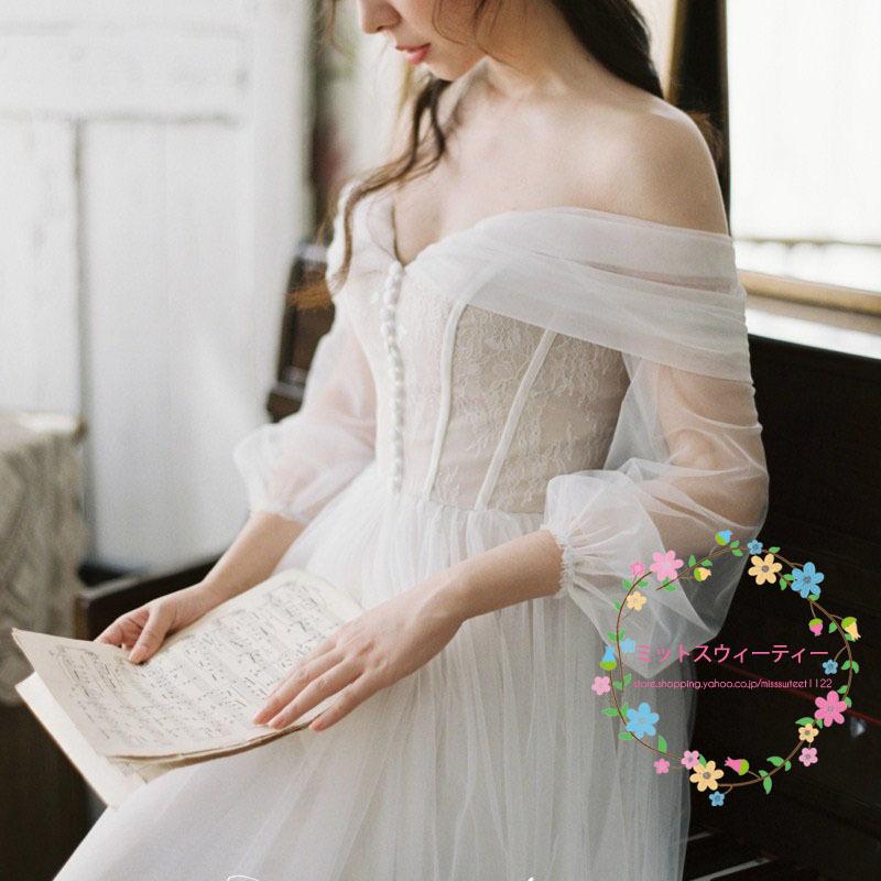 ウエディングドレス 袖あり ウェディングドレス 二次会 ドレス 花嫁 Aライン 白 ワンピース 結婚式 演奏会 オフショルダー ふわふわスカート 透かし感 旅行 撮影 :ds894:ミットスウィーティー - 通販 - Yahoo!ショッピング ウエディングドレス 袖あり ウェディングドレス 二次会 ドレス 花嫁 Aライン 白 ワンピース 結婚式 演奏会 オフショルダー ふわふわスカート 透かし感 旅行 撮影 :ds894:ミットスウィーティー - 通販 - Yahoo!ショッピング