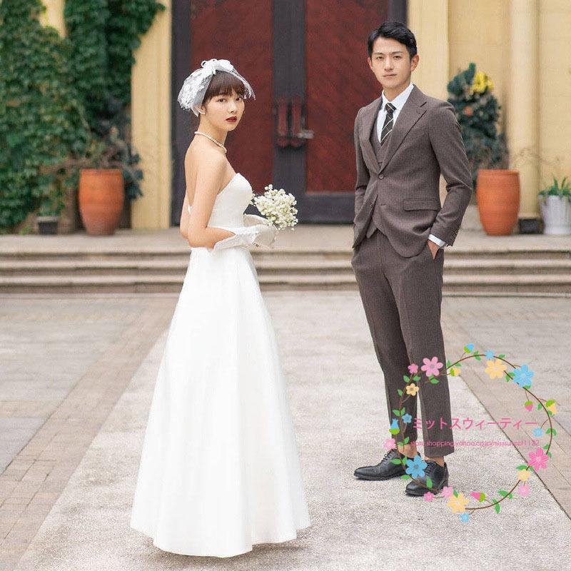 ウェディングドレス 二次会 ロングドレス 安い 花嫁 結婚式 シンプル