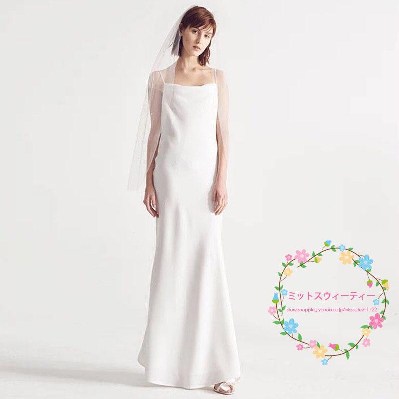 ウエディングドレス リゾートウェディング キャミソール バックレス