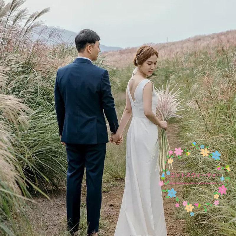 ウェディングドレス ロングドレス 結婚式 フォトウエディング 二次会