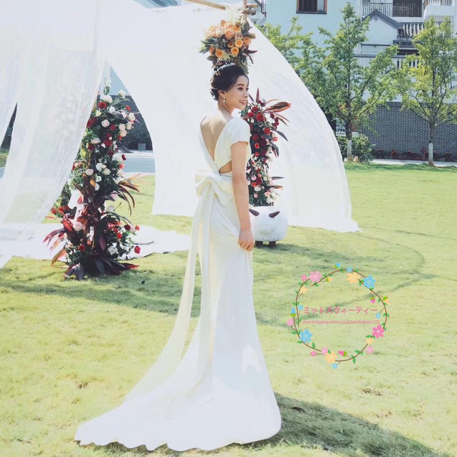 ウエディングドレス 前撮り フォトウエディング 披露宴 結婚式 演奏会 発表会 バックレス かわいい エレガント カクテルドレス イブニングドレス パーティー 新価格版 ウエディングドレス 前撮り フォトウエディング 披露宴 結婚
