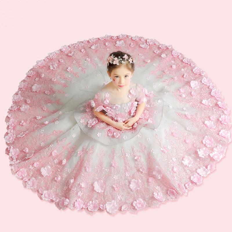 子供ドレス フラワーガール ロングドレス ピアノ発表会 女の子 キッズフォーマル 子どもドレス お姫様ドレス 結婚式 キッズ 姫系 半袖 ピンク 大きいサイズ Etlf033 ミットスウィーティー 通販 Yahoo ショッピング
