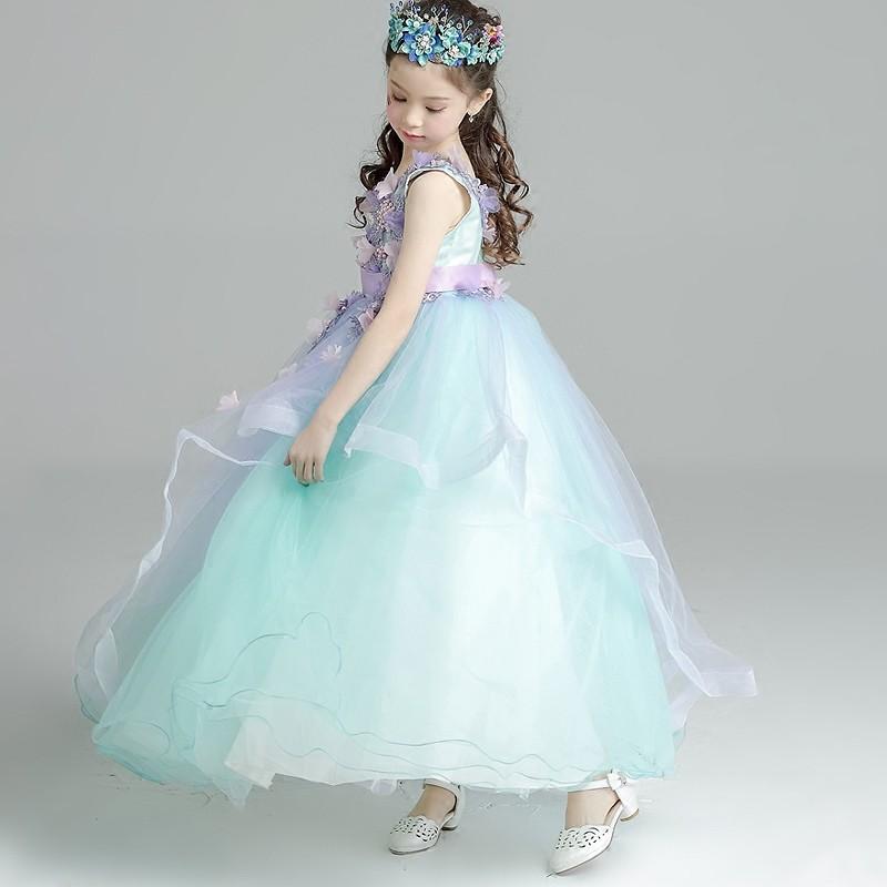 familiar フラワードレス 130サイズ 子供ドレス ロング ピアノ発表会 フォーマル 二次会 花 フラワーガール