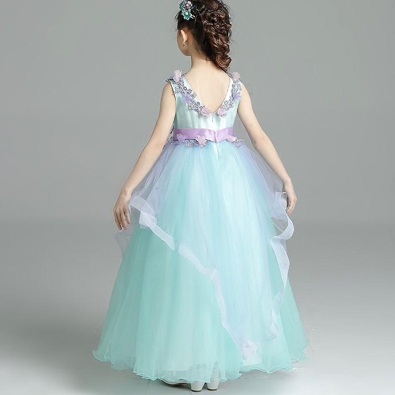 子供ドレス ロング ピアノ発表会 フォーマル 二次会 花 フラワーガール