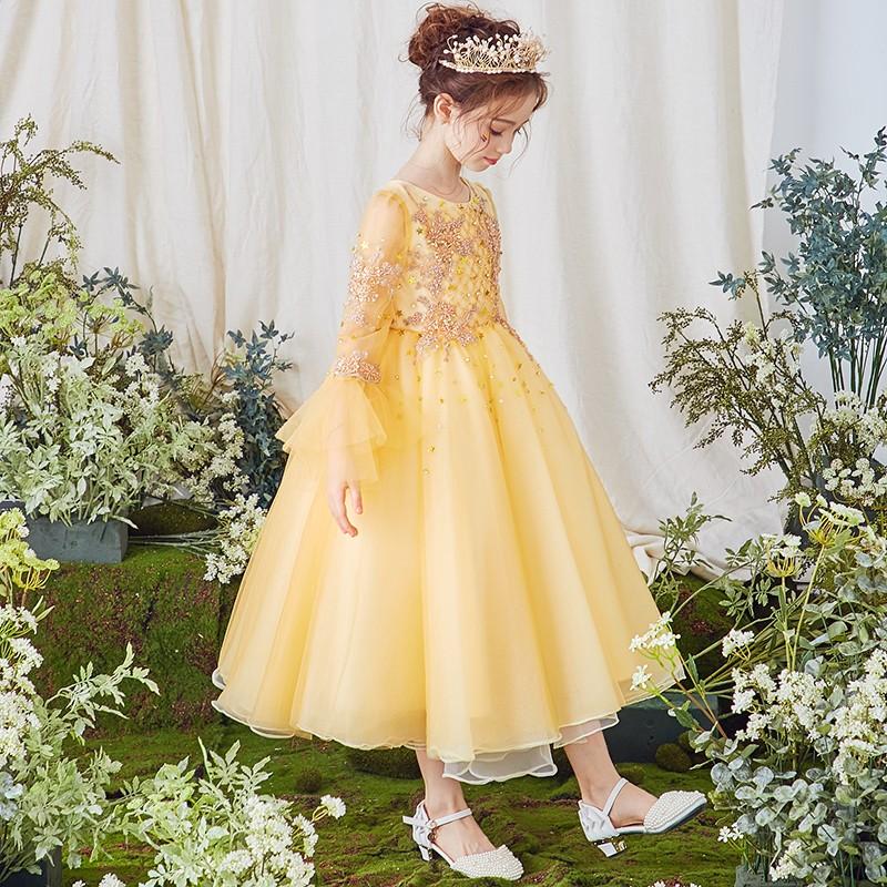 子供ドレス ピアノ発表会 ドレス 長袖 結婚式 パーティー ワンピース