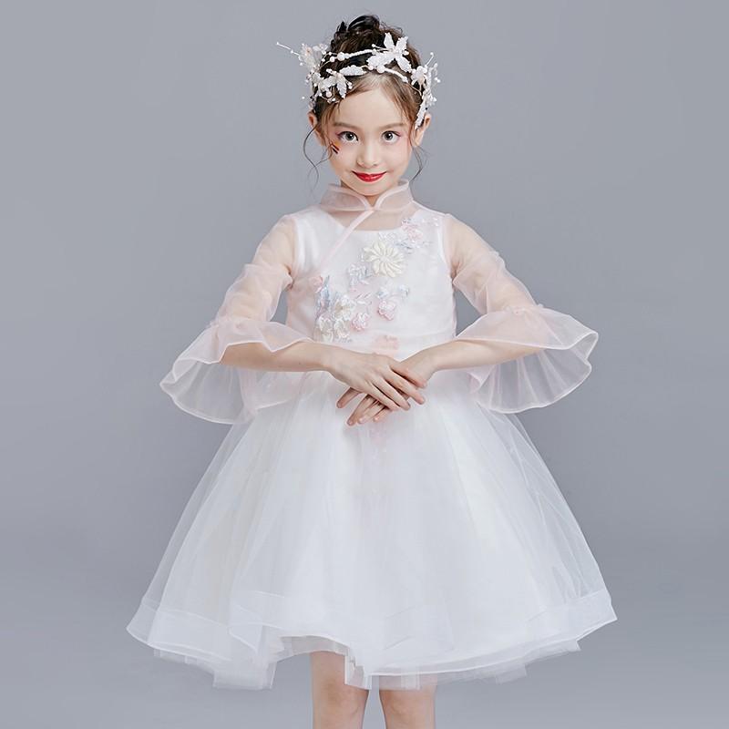 子供ドレス ミニドレス ピアノ発表会 フラワーガールドレス 女の子 キッズ フォーマル 子どもドレス お姫様ドレス 結婚式 ワンピース ショール 2点の画像