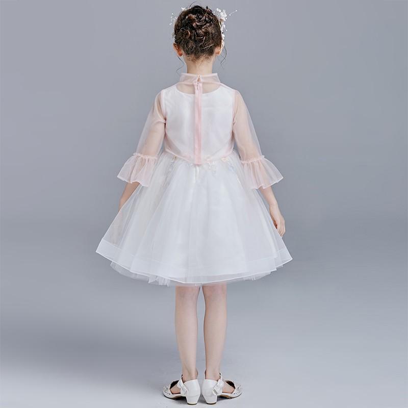 子供ドレス ミニドレス ピアノ発表会 フラワーガールドレス 女の子 キッズ フォーマル 子どもドレス お姫様ドレス 結婚式 ワンピース ショール 2点の画像