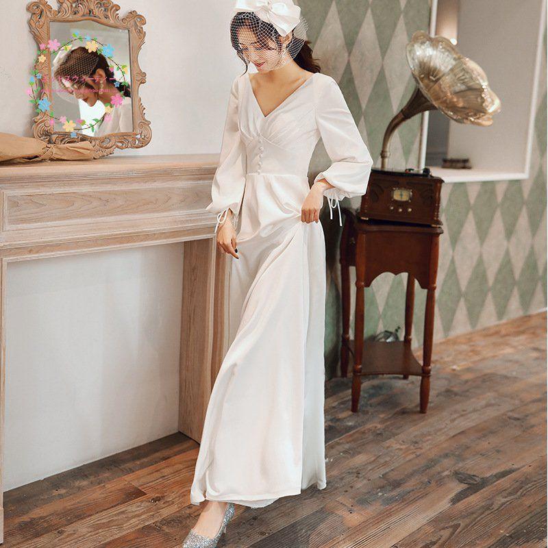 長袖 二次会 ウェディングドレス 安い 白 結婚式 フォーマルドレス 秋冬 ブライダル 披露宴 花嫁 お呼ばれ Aラインドレス ロング 発表会 大きいサイズ Wedding Gk29 ミットスウィーティー 通販 Yahoo ショッピング