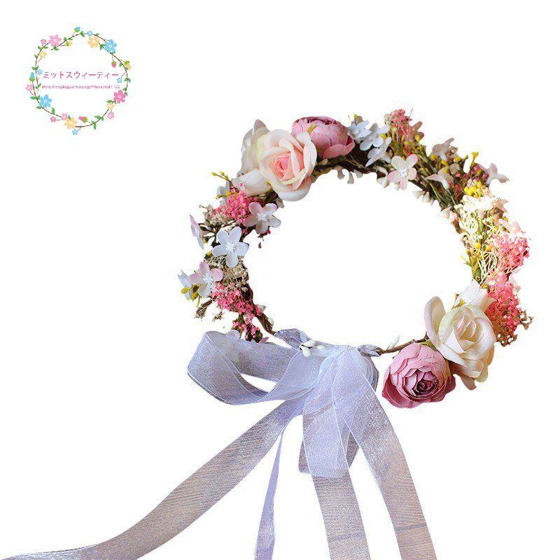 花冠 結婚式 ウェディング 髪飾り 花嫁 花輪 ブライダル パーティー 海外旅行 森ガール 花かんむり 安い ヘアアクセサリー ヘッドドレス 写真撮り Gk96 ミットスウィーティー 通販 Yahoo ショッピング