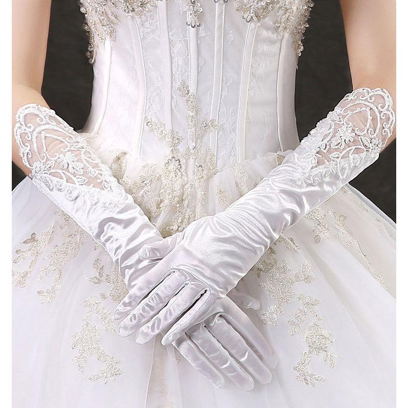 ウエディンググローブ ロング 結婚式 安い ブライダルグローブ ロンググローブ 花嫁 オフホワイト glove 二次会 パーティー ウェディング手袋 イベント用｜missswteet1122