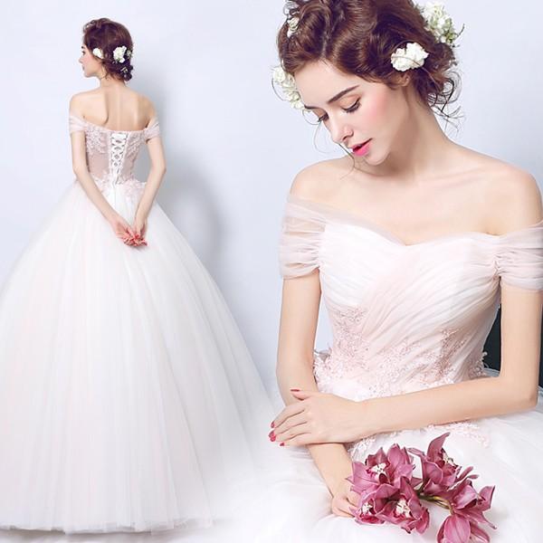 ウエディングドレス 半袖 二次会 ウェディングドレス 安い 夏 結婚式 プリンセス エンパイア 花嫁 ドレス 披露宴 ロングドレス ブライダル 大きいサイズ