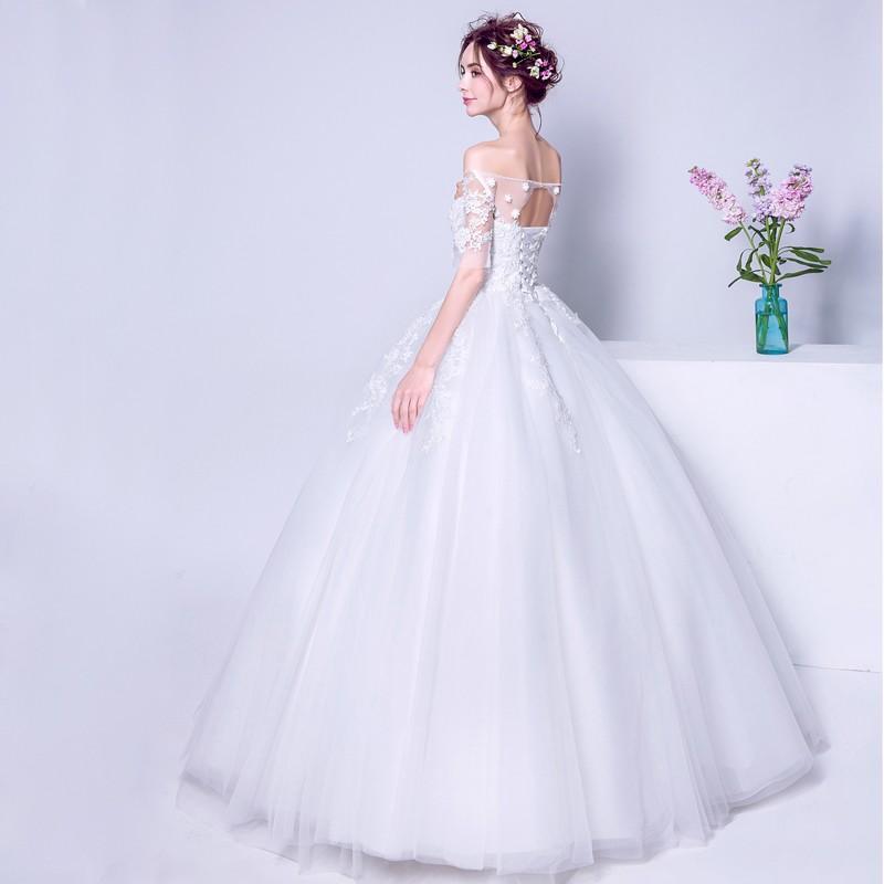 ウエディングドレス 長袖 エンパイア 二次会 ウェディングドレス 安い 結婚式 プリンセス 花嫁 ドレス 披露宴 ロングドレス ブライダル 白 大きいサイズ