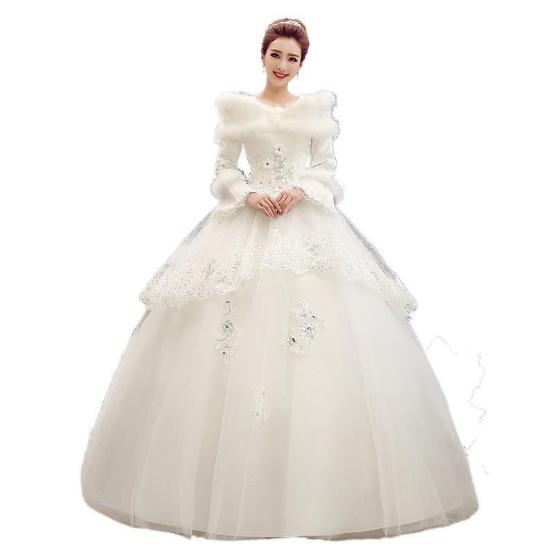 ウエディングドレス 長袖 ワンショルダー 安い 秋冬 結婚式 二次会