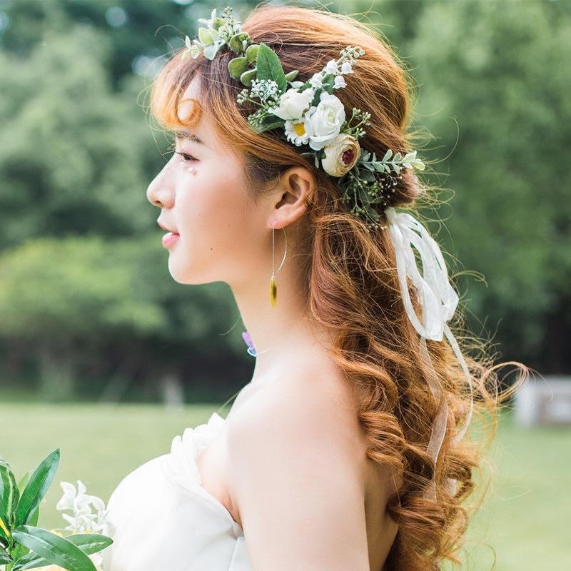 髪飾り⭐︎花冠⭐︎フラワーアレンジメント⭐︎ウエディング⭐︎結婚式⭐︎二次会 花冠 エレガンス 安い 4色 ウエディング ヘッドドレス 花かんむり 造花