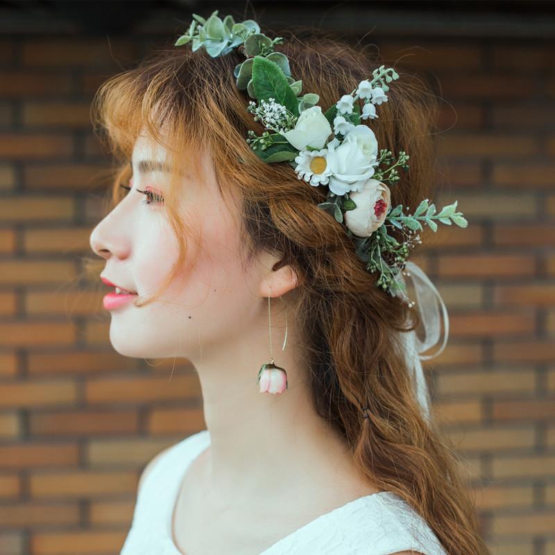 花冠 エレガンス 安い 4色 ウエディング ヘッドドレス 花かんむり 造花