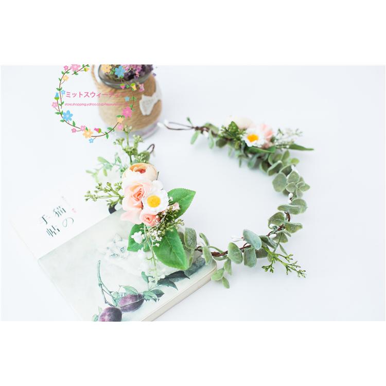 花冠 エレガンス 安い 4色 ウエディング ヘッドドレス 花かんむり 造花