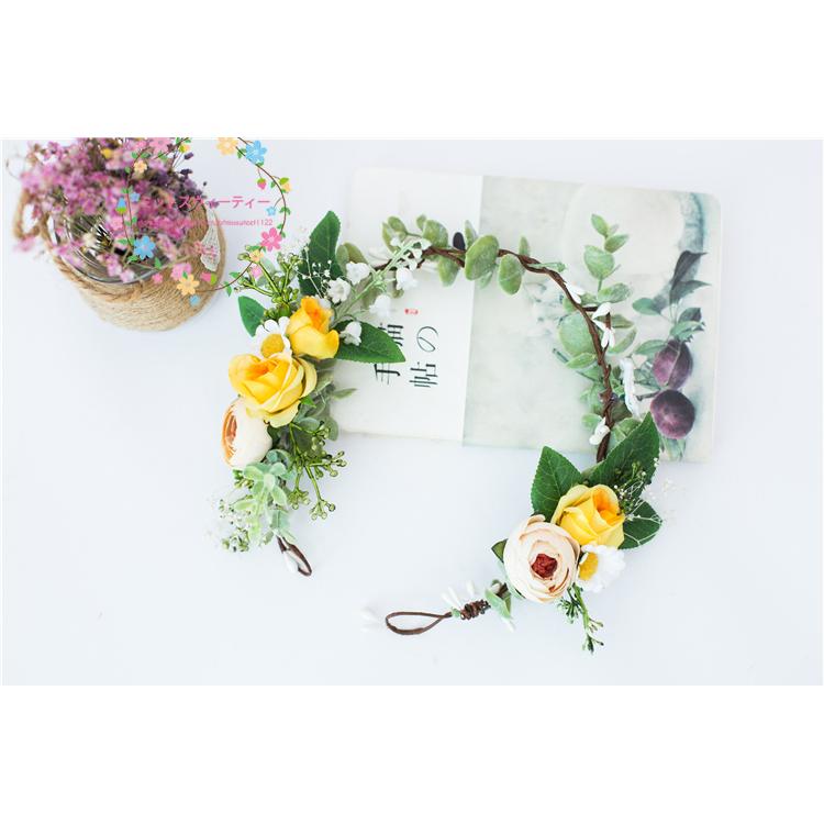 花冠 エレガンス 安い 4色 ウエディング ヘッドドレス 花かんむり 造花