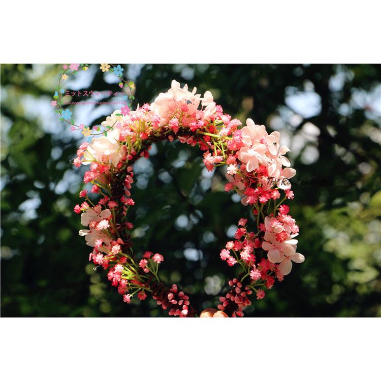 髪飾り⭐︎花冠⭐︎フラワーアレンジメント⭐︎ウエディング⭐︎結婚式⭐︎二次会 花冠 ウェディング パープル ピンク 花かんむり 花輪 リゾート 子供