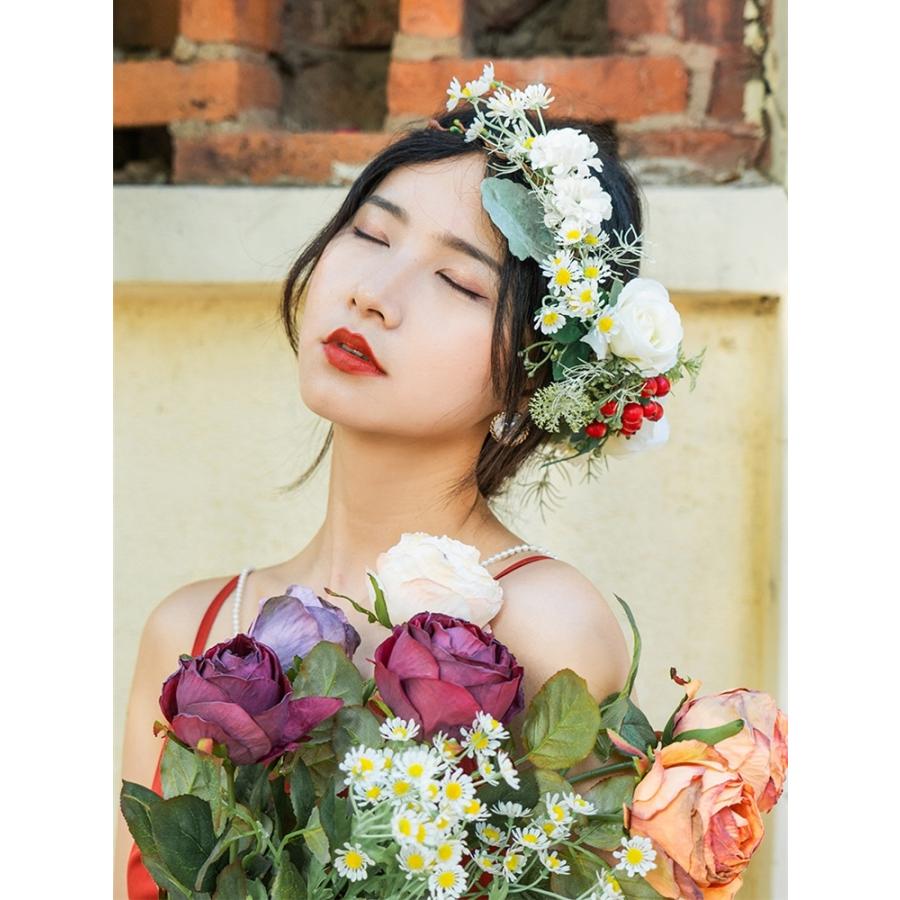 花冠 花かんむり 手作り フォトウェディング ウェディング 花冠 ヘッド 