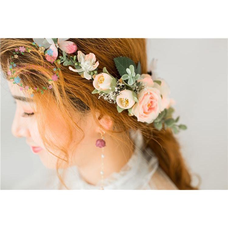 花冠 ウェディング ヘッドドレス 2点セット 子供 大人 花かんむり 造花 髪飾り 花嫁 二次会 結婚式 森ガール フォトウェディング ブライダル花冠 手作り キット Hn153 ミットスウィーティー 通販 Yahoo ショッピング