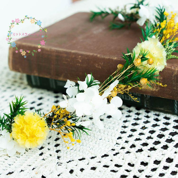 花冠 イエロー ウェディング ヘッドドレス レディース キッズ 花かんむり 花輪 造花 髪飾り 花嫁アクセサリー 二次会 結婚式 パーティー 音楽会 手作り キット Hn158 ミットスウィーティー 通販 Yahoo ショッピング