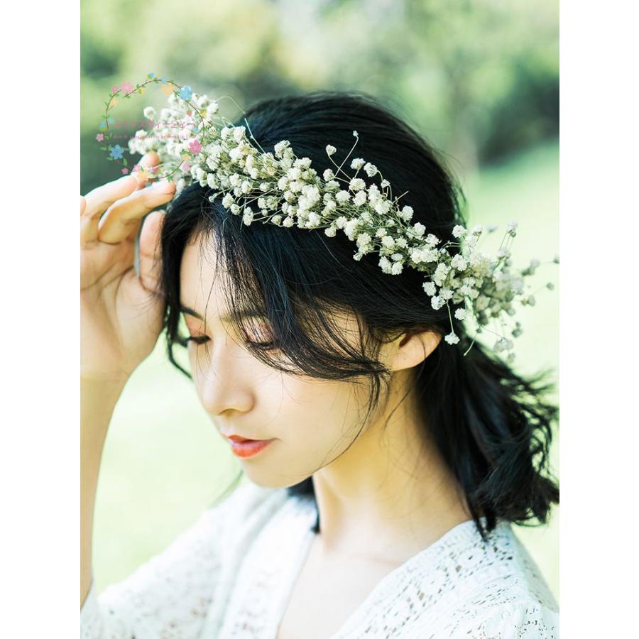 花冠 ウェディング ヘッドドレス かすみ草 カスミソウ 花かんむり 花輪 造花 髪飾り 花嫁 二次会 結婚式 フェス 森ガール 卒業式 コーラス合唱 ブライダル用 Hn159 ミットスウィーティー 通販 Yahoo ショッピング