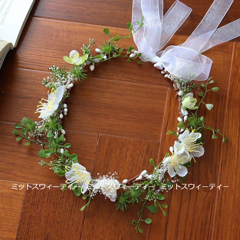 結婚式 ウェディング 花冠 梨の花 ブライダル 花輪 森ガール 結婚式 ウェディング 花冠 梨の花 ブライダル 花輪 森ガール